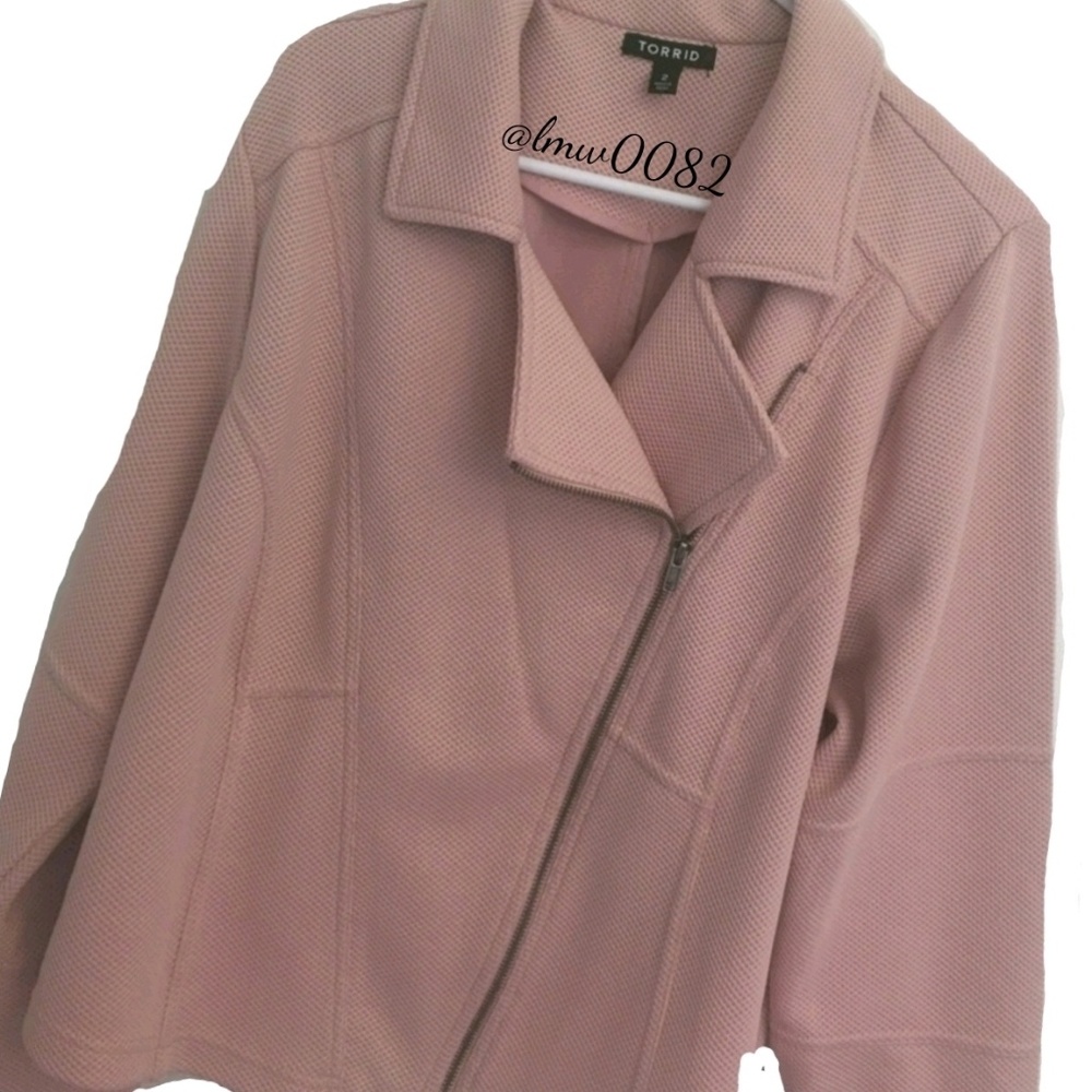 Sold Lightweight Blush Pink Moto Jacket Torrid 2 - Picture 3 of 6
